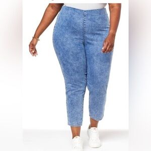 G by Giuliana Jegging Womens Blue Retro Slim Crop Hide & Chic Waistband Size 28W